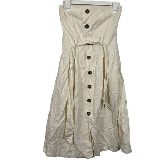 Anthropologie Moon River White Strapless Maxi Dress - Picture 1 of 4